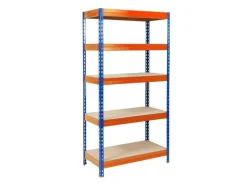 KARAT Weitspannregal Schwerlastregal Blau-Orange Traglast 1400 kg 200 x 180 x 60 cm