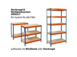 KARAT Weitspannregal Schwerlastregal Blau-Orange Traglast 1400 kg 200 x 180 x 60 cm