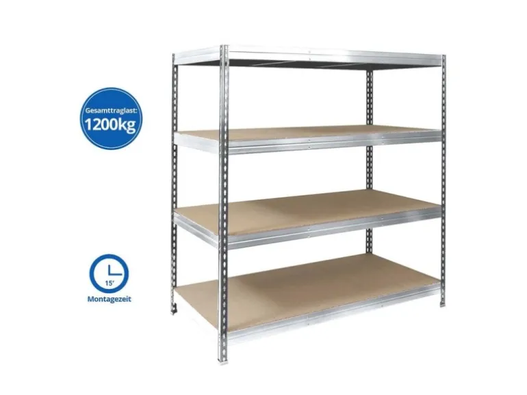KARAT Weitspannregal Schwerlastregal Verzinkt Traglast 1200 kg 200 x 150 x 60 cm