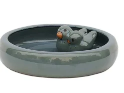 Keramik Vogeltränke Grau 002 glasiert (Ø x H) 24 x 5,5 cm