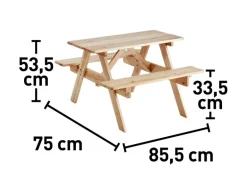 Kinder-Bierzeltgarnitur Talara FSC-Tannenholz Natur