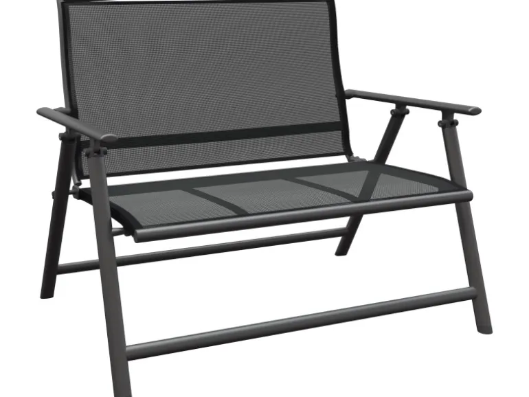 Klappbank Vigo Aluminium Textilen Grau-Schwarz 96 cm x 118 cm x 67 cm