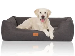 Knuffelwuff Hundebett Lotte Velours XXL 120 x 85cm Grau