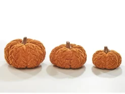 Kobolo Dekokürbis Kürbis aus Textil Set aus 3 Größen Orange