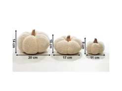 Kobolo Dekokürbis Kürbis aus Textil Set aus 3 Größen Weiß