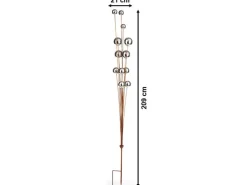 Kobolo Dekostecker Gartenstecker BOULES H209 cm mit 12 Edelstahlkugeln Rostoptik