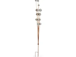 Kobolo Dekostecker Gartenstecker BOULES H209 cm mit 12 Edelstahlkugeln Rostoptik