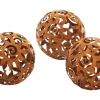 Kobolo Gartenkugel KALURA Rostoptik 3er Set Durchmesser 12 cm