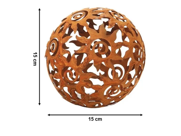 Kobolo Gartenkugel KASUMA Rostoptik 3er Set Durchmesser 15 cm