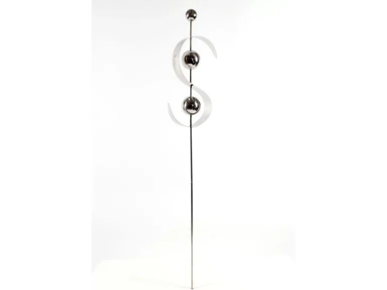 Kobolo Gartenstecker Dekostecker WAVE aus Edelstahl Silber H140 cm