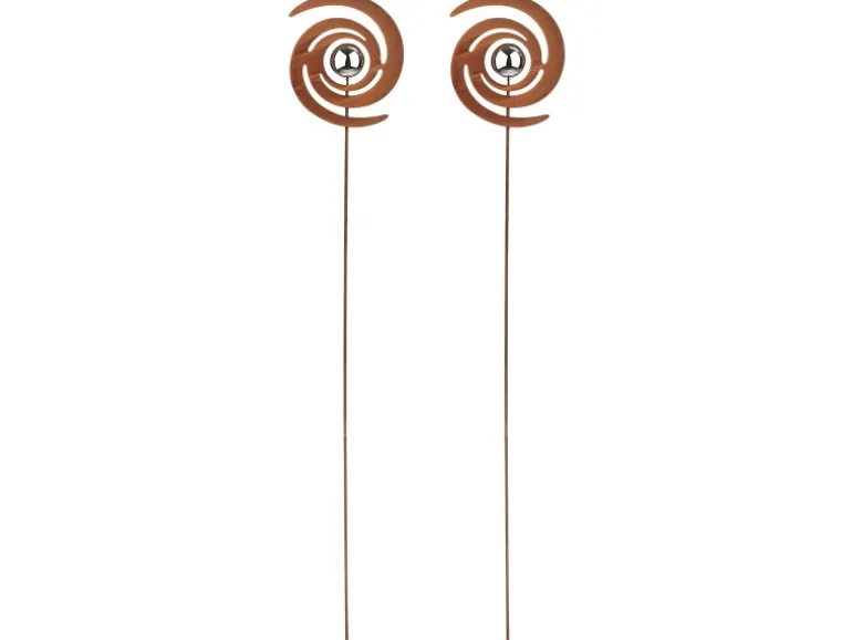 Kobolo Gartenstecker Gartendeko FINJA in Rostoptik 2-er Set