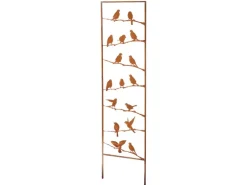 Kobolo Gartenstecker VÖGEL Rankhilfe Metall Naturrost 39x1x139 cm