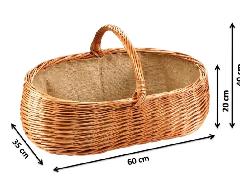 Kobolo Kaminholzkorb Holzkorb für Kaminholz aus Weide mit Jutefutter