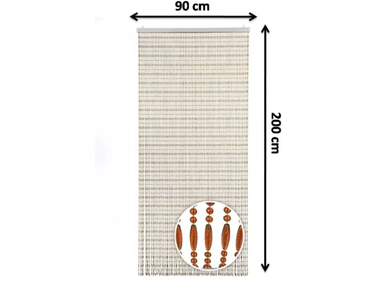 Kobolo Türvorhang Insektenschutz Perlenvorhang AMBER 72 Stränge 90x200 cm