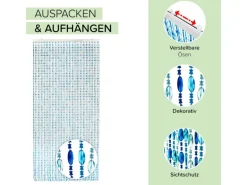 Kobolo Türvorhang OCEAN Kunststoff Blau 72 Stränge 90x200 cm