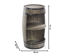 Kobolo Weinregal Bar Spirituosenschrank Anrichte Barregal FASS Braun 48x81 cm
