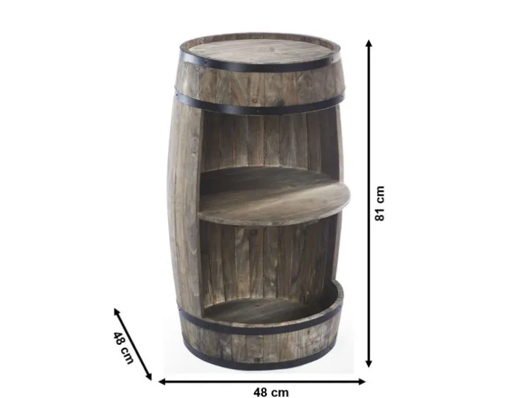 Kobolo Weinregal Bar Spirituosenschrank Anrichte Barregal FASS Braun 48x81 cm