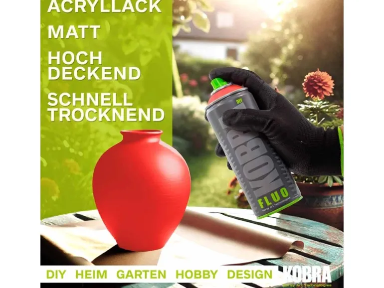 Kobra DIY Fluo Buntlack Spray 400ml Flour Neonrot Matt