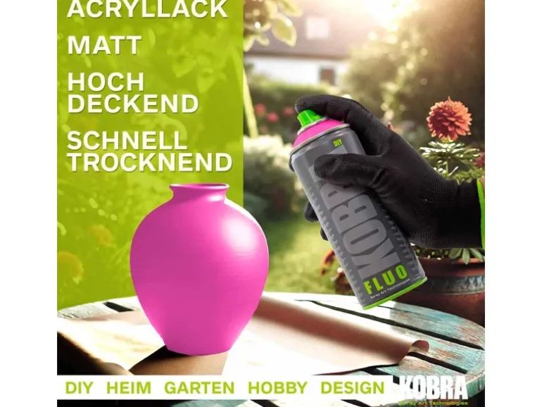 Kobra DIY Fluo Buntlack Spray 400ml Flour Neonpink Matt
