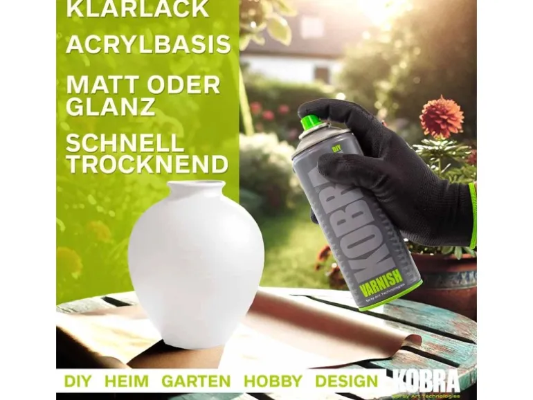 Kobra DIY Klarlack Spray 400ml Universal Acryl Klarlack Transparent Glänzend