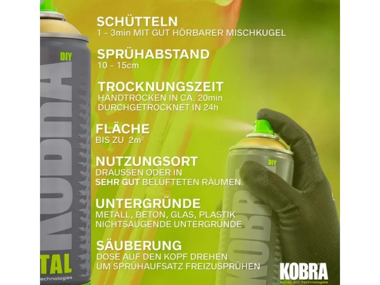 Kobra DIY Metallic Spray 400ml Silber Glänzend