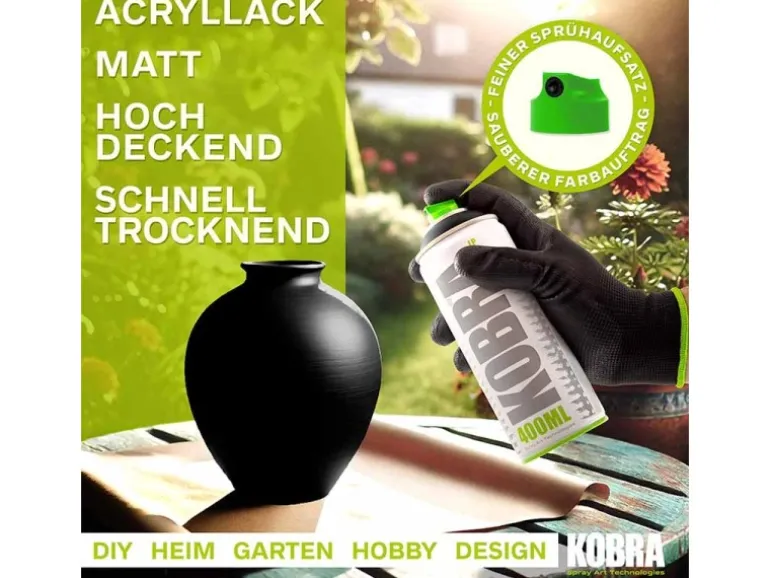 Kobra LP Buntlack Spray 400ml Schwarz Matt