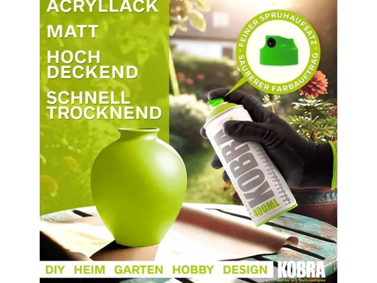 Kobra LP Buntlack Spray 400ml Apfelgrün Matt