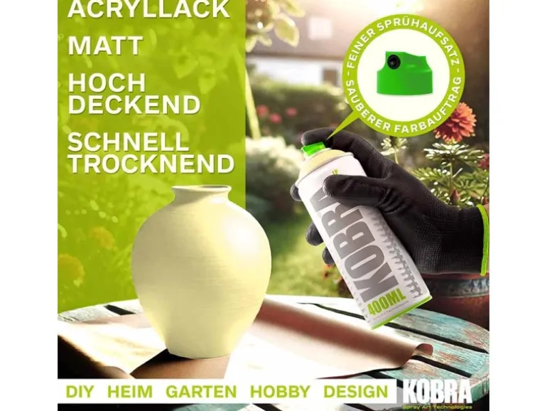 Kobra LP Buntlack Spray Pastell 400ml Ostergelb Matt