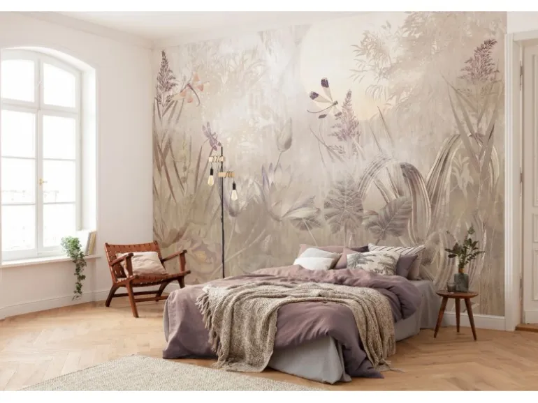 Komar Fototapete Dragonfly Pond Beige 350 x 250 cm 610022
