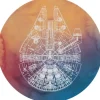 Komar Vliesfototapete Dot Star Wars Millennium Falcon selbstklebend Ø 125 cm
