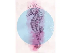 Komar Wandbild Sea Horse Circle 50 x 70 cm