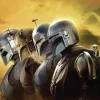 Komar Wandbild Star Wars The Mandalorian Line Up 30 cm x 40 cm Gelb
