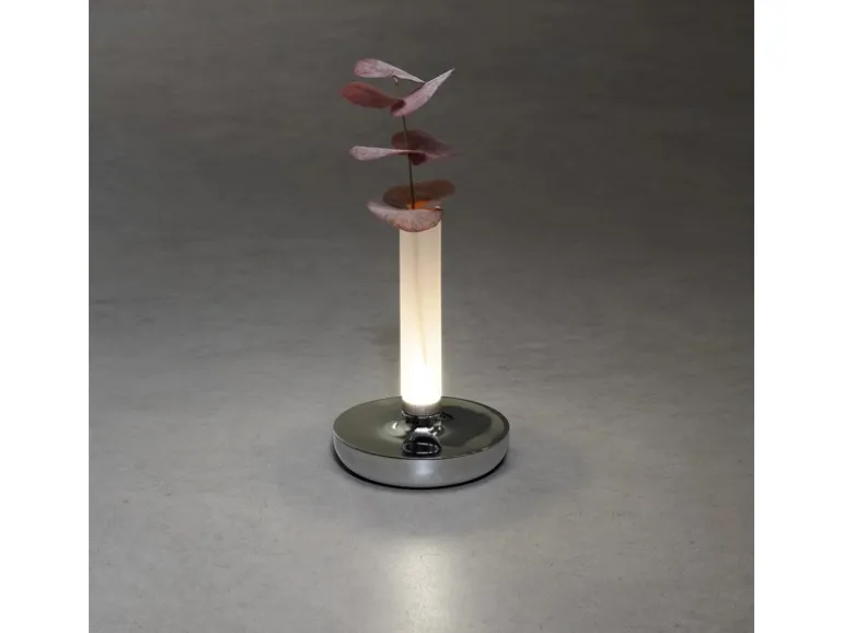 Konstsmide LED-Akku-Vase Biarritz Silber ø 13,5 cm x 20,5 cm