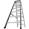 Krause Doppelleiter SePro D 2 x 7 Stufen 150 cm x 53 cm x 136 cm Eloxiert
