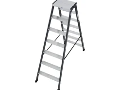 Krause Doppelleiter SePro D 2 x 7 Stufen 150 cm x 53 cm x 136 cm Eloxiert