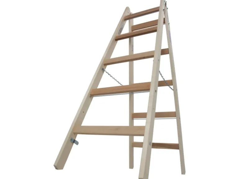 Krause Holz-Doppelleiter Stabilo 2 x 5 Sprossen Braun