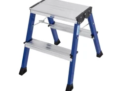 Krause Klapptritt Rolly Fahrbar 2 x 2 Stufen 45 cm x 40 cm x 50 cm Blau