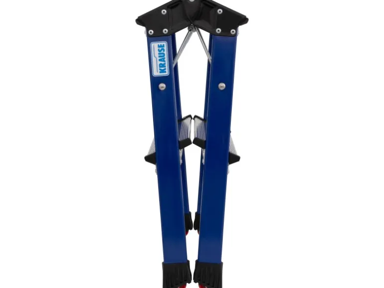 Krause Klapptritt Rolly Fahrbar 2 x 2 Stufen 45 cm x 40 cm x 50 cm Blau