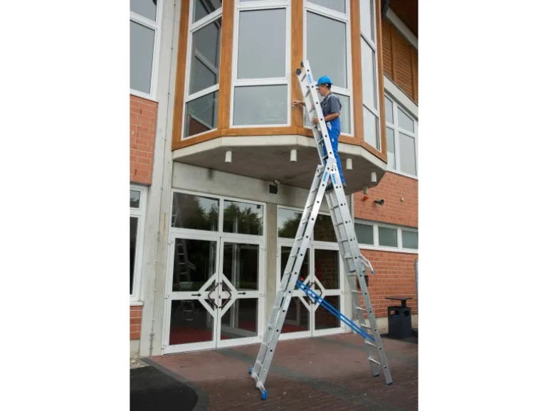 Krause Stabilo Sprossen-Vielzweck-Leiter 3 x 12 Sprossen mit Wandlaufrollen