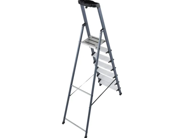 Krause Stehleiter Securo 7 Stufen Eloxiert 210 cm x 53 cm x 128 cm