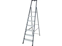 Krause Stehleiter Securo 7 Stufen Eloxiert 210 cm x 53 cm x 128 cm