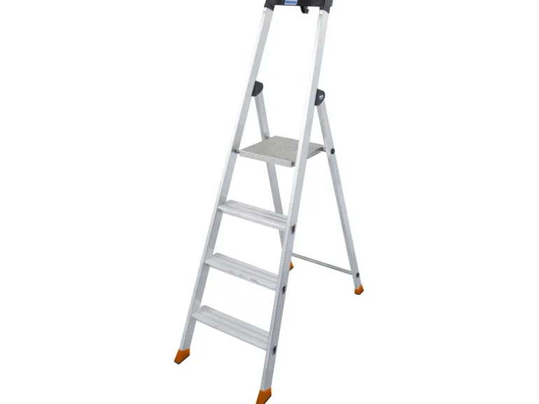 Krause Stehleiter Solido 4 Stufen 145 cm x 46 cm x 88 cm