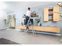Krause Stehleiter Solido 4 Stufen 145 cm x 46 cm x 88 cm