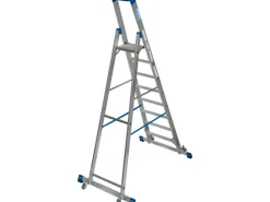 Krause Stehleiter Stabilo mit Traversen Fahrbar 8 Stufen 250 cm x 98 cm x 160 cm