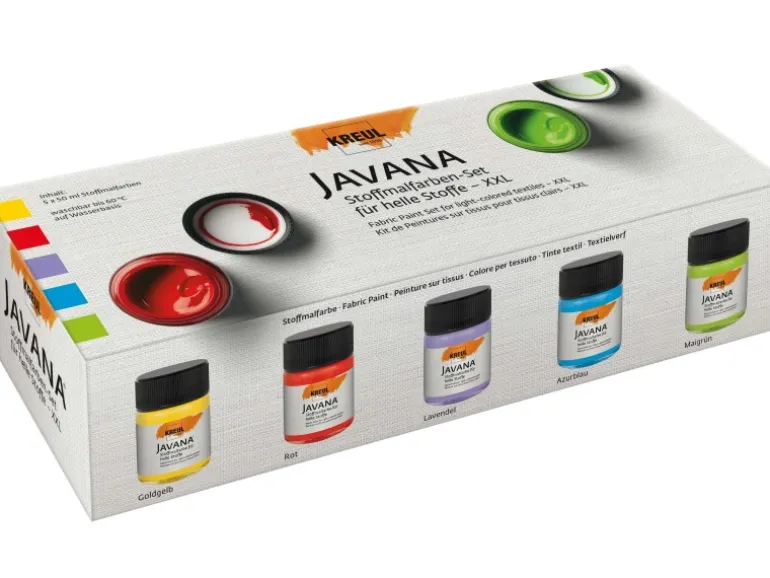Kreul Javana Stoffmalfarben für helle Stoffe Set XXL 5 x 50 ml