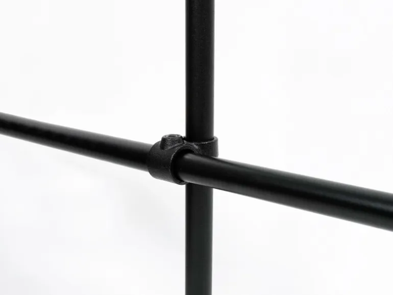 Kreuzstück Vorgesetzt 90° Schwarz matt für Stahlrohr Ø 2,7 cm