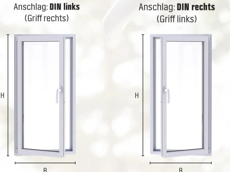 Kunststoff-Fenster 2-Fach Verglasung Weiß BxH 110 cm x 65 cm Anschlag Links