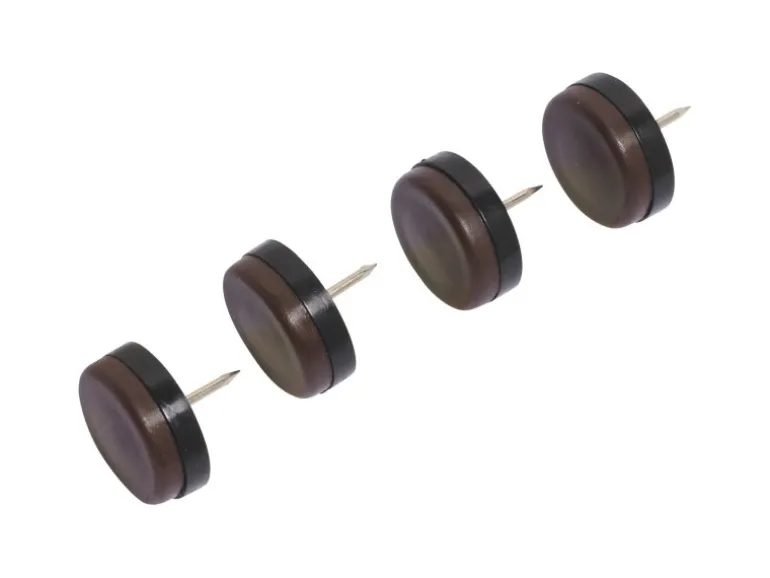 Kunststoffgleiter mit Stift Ø 30 mm 4 Stück Braun