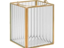 Laterne Modern Antique 13 cm x 10,5 cm x 10,5 cm Transparent-Gold