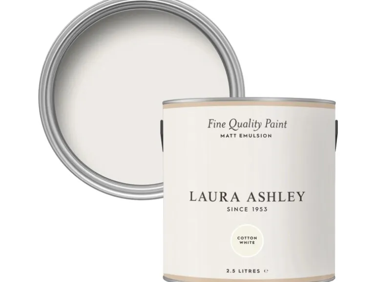 Laura Ashley Wandfarbe Cotton White Weiß 2,5 l